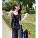 Xiaojijia plus size women's gentle style floral camisole thin sun protection cardigan women's flesh-covering chiffon shirt shirt suit