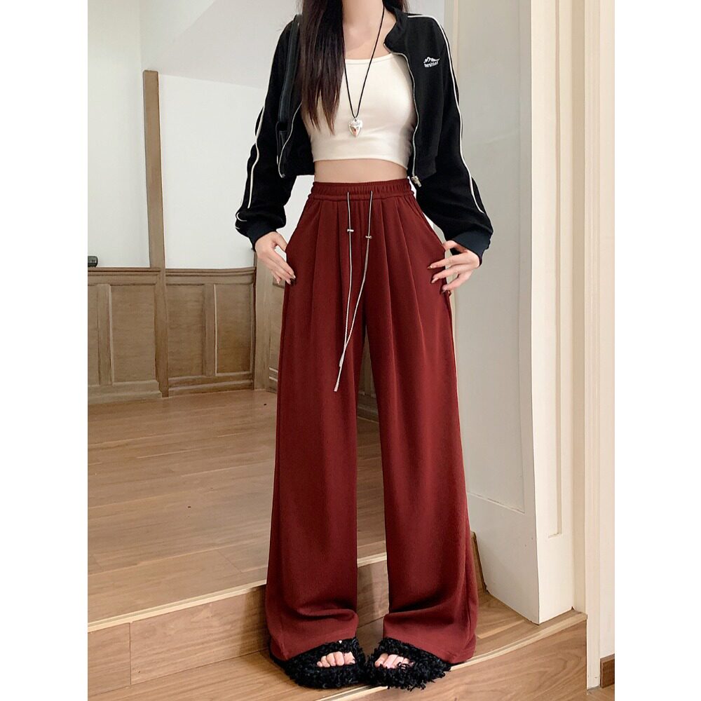 小吉家大码女装秋季新款松紧腰抽绳宽松阔腿裤胖mm高腰显瘦长裤子,淘宝优惠券,粉丝福利购,淘宝优惠卷