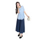 Xiaojijia plus size ເຄື່ອງ​ນຸ່ງ​ຫົ່ມ​ຂອງ​ແມ່​ຍິງ​ການ​ຫຼຸດ​ຜ່ອນ​ອາ​ຍຸ​ການ​ຫຼຸດ​ຜ່ອນ​ການ​ສີ​ຂາວ​ຮູ​ຄໍ​ມົນ​ເສື້ອ summer ໄຂ​ມັນ​ມມ​ແບບ​ເກົາ​ຫຼີ​ວ່າງ slim ເສື້ອ​ເຊີດ​ສໍາ​ລັບ​ແມ່​ຍິງ