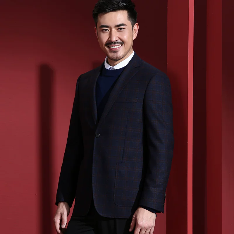 Шерстяной классический пиджак костюма, slim fit