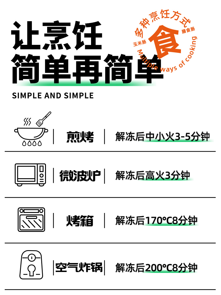 尚巧厨旗舰店枫未蔬菜膳食肠玉米味肉肠地道脆皮爆浆纤维善食香肠火山石烤肠2
