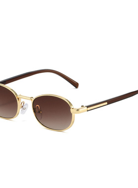 2025新款变色茶灰椭圆小框渐变色轻奢高级感太阳镜女潮流墨镜男