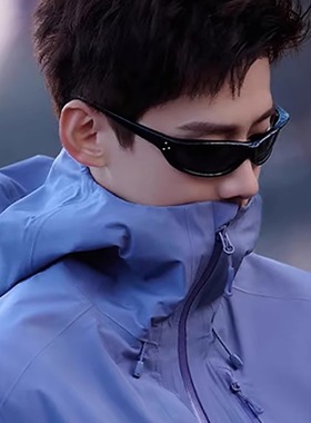 白敬亭同款2025新款复古猫眼墨镜男y2k千禧风骑行太阳镜女高级感