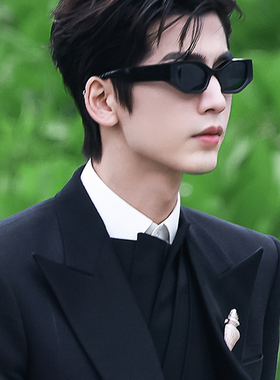 张凌赫同款百搭猫眼墨镜男款斯文败类痞帅高级感太阳眼镜ELLE盛典