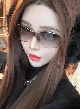 2025新款墨镜女潮时髦高级感y2k千禧风辣妹渐茶水银遮阳太阳眼镜