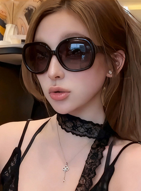 超大框欧美跨境老钱风海边度假墨镜女高级感大脸显瘦偏光太阳眼镜
