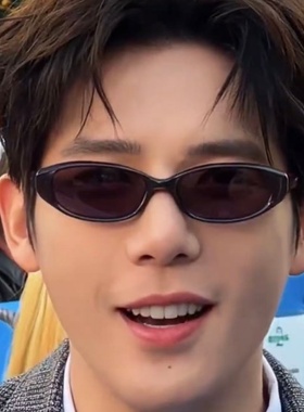 王安宇同款复古黑色猫眼小框墨镜韩版潮型男2026年新款度假太阳镜