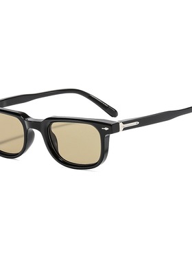 老钱风墨镜男士长方形窄框时尚眼镜复古跨境个性小脸欧美太阳镜女