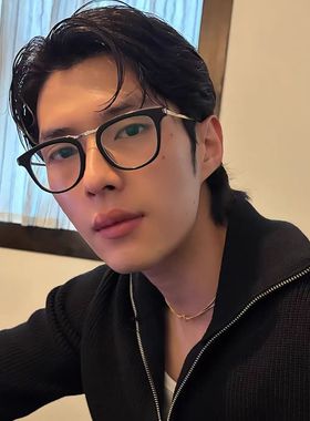 男士复古TR90近视眼镜架高级感老钱风痞帅防蓝光可配度数平光镜女