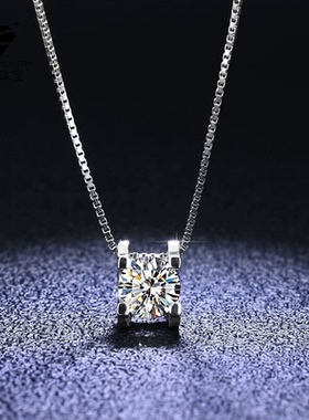 莫桑钻牛头吊坠项链颈链锁骨链