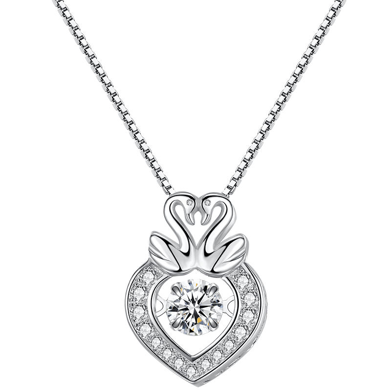 简法女士小天鹅吊坠日韩纯银项链 简法项链