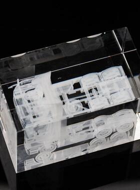 水晶内雕工艺品 3d激光镭射内雕商务礼品 企业logo建筑内雕