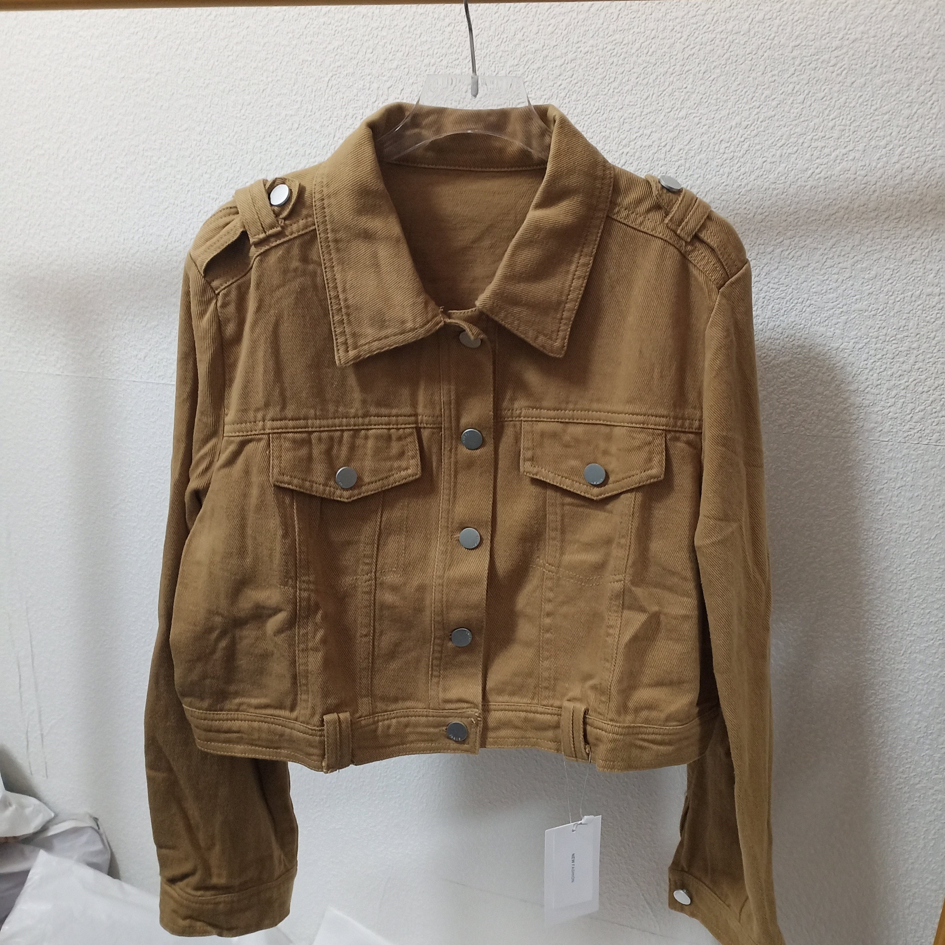 2026年春秋新款韩版时尚翻领长袖牛仔短款外套女休闲百搭外搭上衣,淘宝优惠券,粉丝福利购,淘宝优惠卷