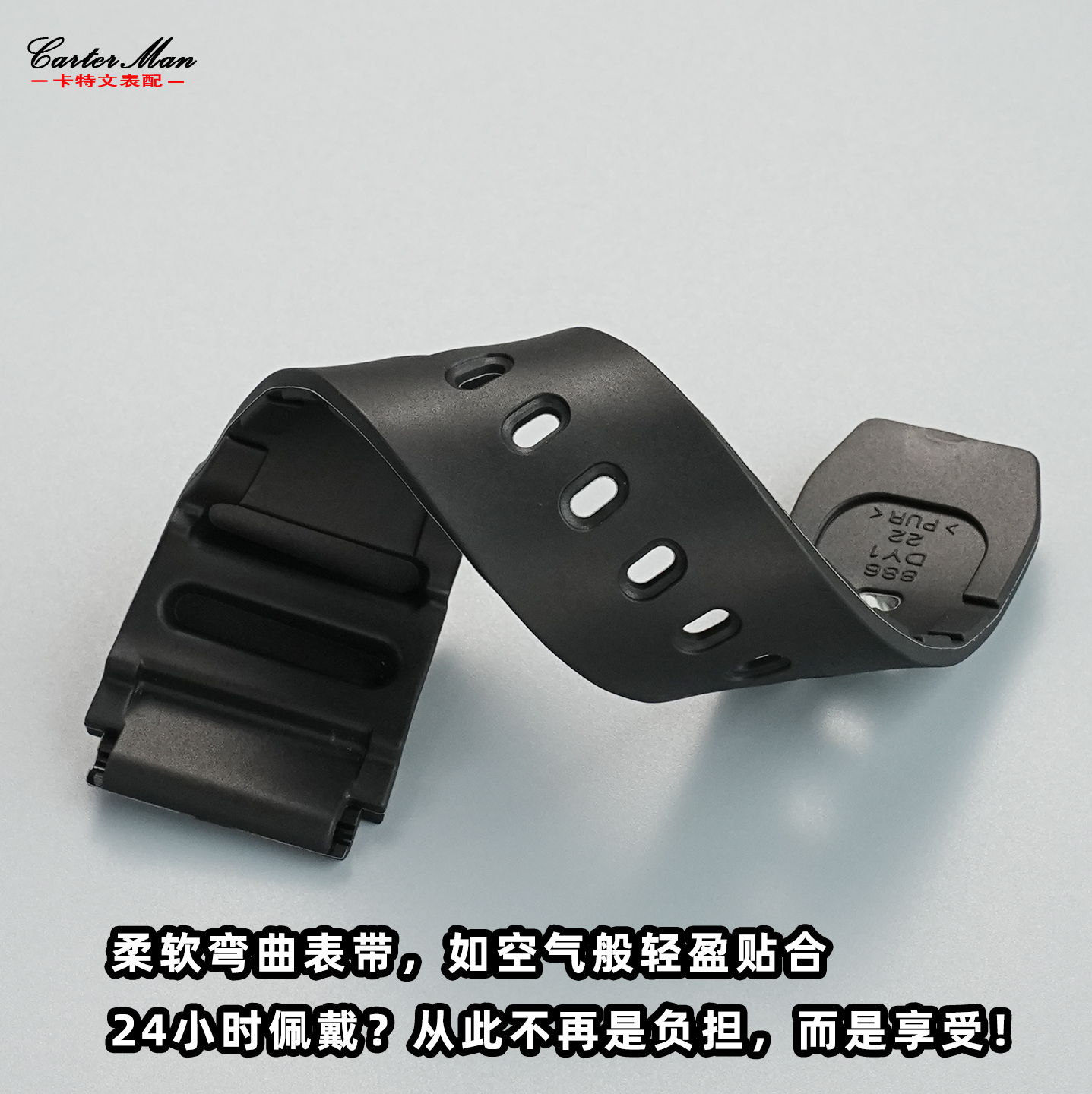 卡特文适配卡西欧AMW-360/MTH-3050/MDV-106剑鱼凸口橡胶表带树脂 - 图0