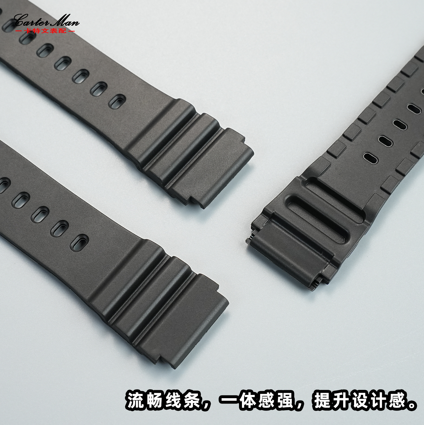 卡特文适配卡西欧AMW-360/MTH-3050/MDV-106剑鱼凸口橡胶表带树脂 - 图2