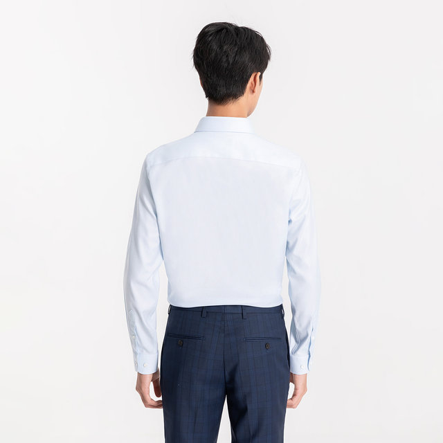 Goldlion spring and summer new men's formal long-sleeved shirts, no-iron antibacterial texture business shirts