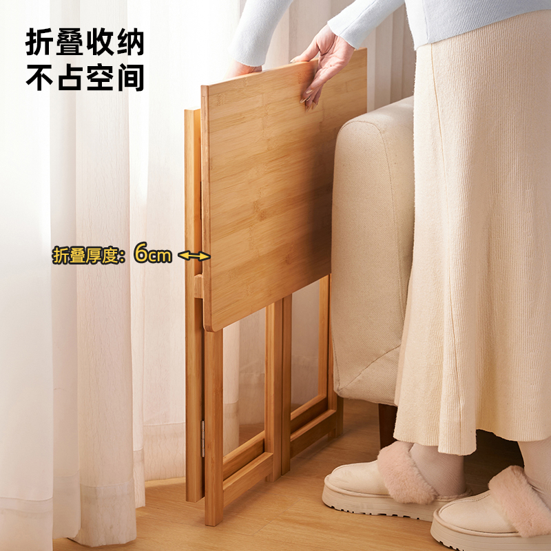 楠竹折叠学习桌椅组合家用整装书桌卧室小户型电脑桌学生写字桌子 - 图0