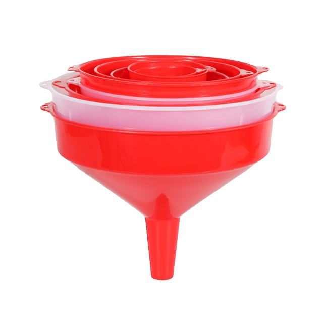Small extra large red plastic funnel large diameter
