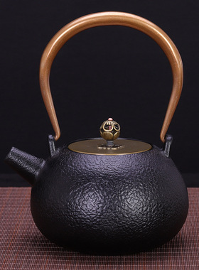 新中式古典茶室软装摆件铁茶壶铁壶样板间摄影道具客厅桌面摆设