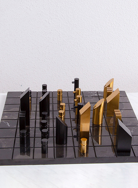 金属大理石书房轻奢风软装摆件