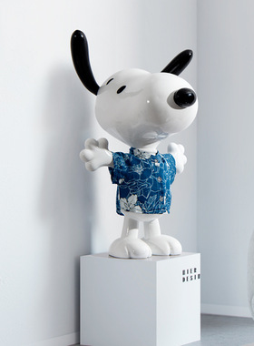 简约现代卡通动漫小狗史努比维尼雕塑艺术品公仔摆件售楼部装饰品