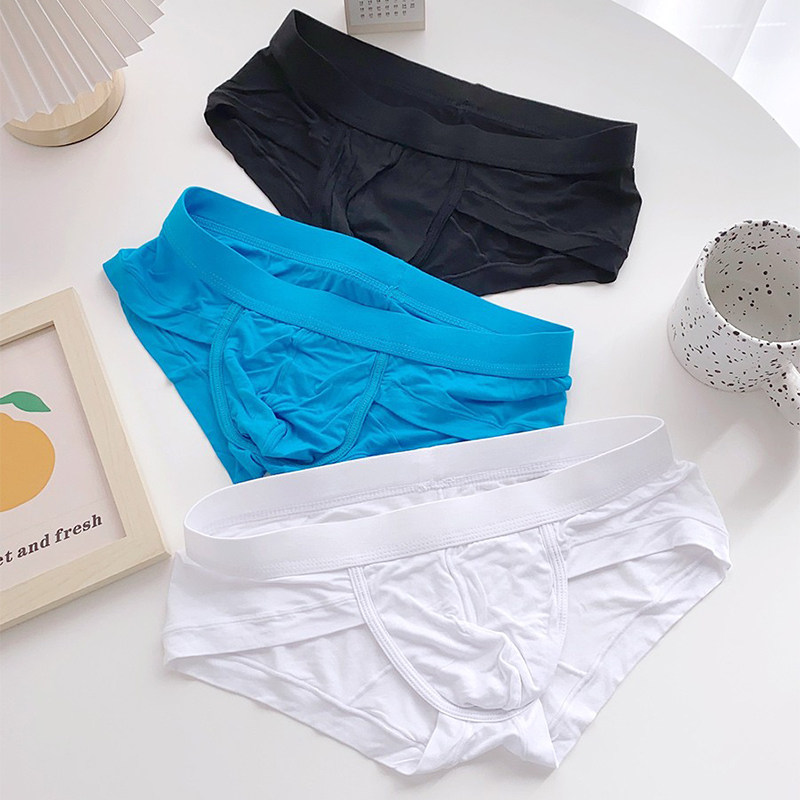 内裤男三角裤低腰性感莫代尔纯棉薄无痕透气吸汗纯色简约男生短裤,淘宝优惠券,粉丝福利购,淘宝优惠卷