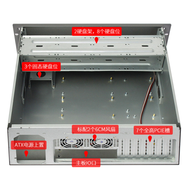 4U chassis aluminum panel short box supports dual-channel motherboard