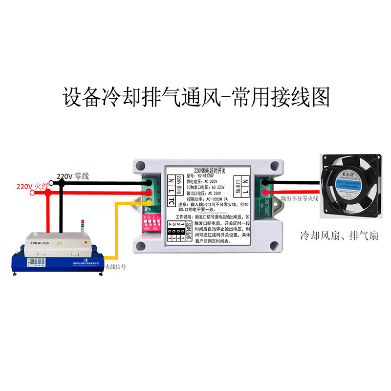 220V断电延时开关排气扇抽风机冷却风扇延时关闭继电器模块RT220V-图1