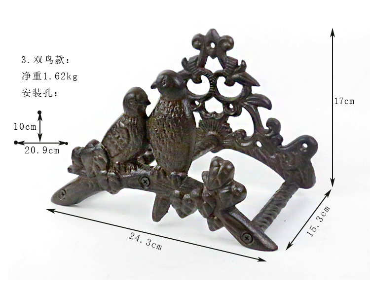 北欧铸铁庭院田园复古创意浇水车架器卷管收纳水管绕管机壁挂墙饰-图3