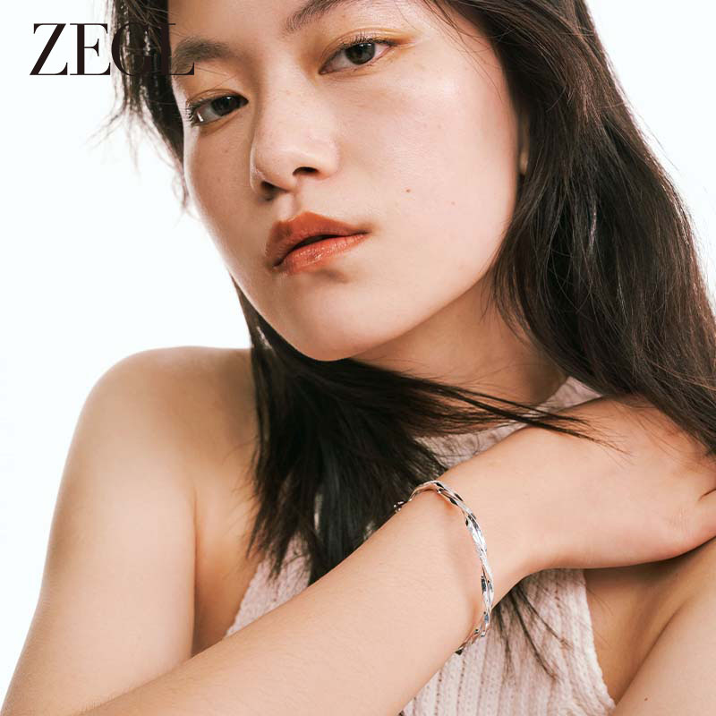 ZEGL999纯银莫比乌斯环情侣手镯女一对镯子情人节生日礼物送女友 - 图0