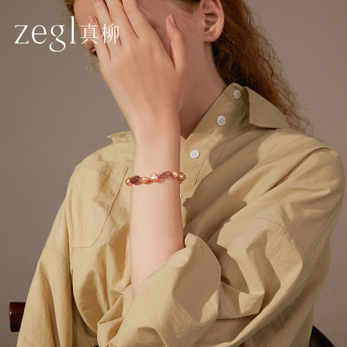 zegl真柳巴洛克淡水珍珠手链手串送女友轻奢水晶串珠小众精致手饰 - 图3