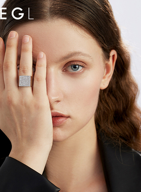 ZEGL方形印章宽面自律戒指女小众设计食指戒指高级感秋冬新款爆款