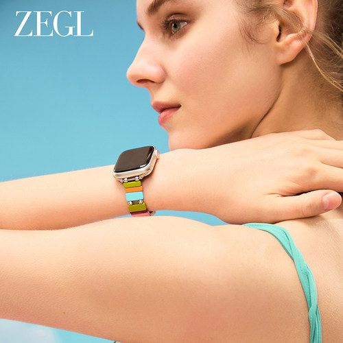 ZEGL孙乐言同款适用苹果手表表带兼容applewatchS11表带2025新款春夏彩色多巴胺手链女小众精致iwatch手表带 - 图3