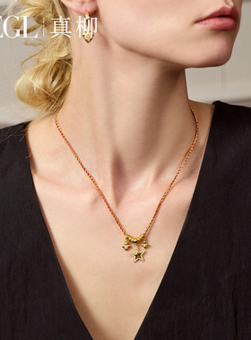 ZEGL本命年金色红绳编织爱心项链