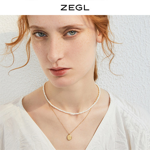 ZEGL天然淡水珍珠项链女双层叠戴颈链轻奢小众高级法式春夏配饰品 - 图1