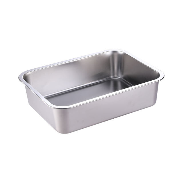Flat bottom tray 304 stainless steel rectangular