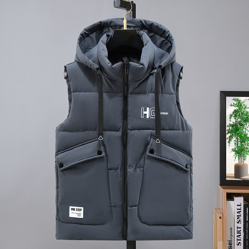 男士羽绒棉马甲秋冬大口袋外穿活帽棉坎肩保暖时尚帅气厚款棉背心,淘宝优惠券,粉丝福利购,淘宝优惠卷