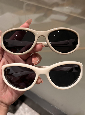 Y2K拍照白色墨镜防紫外线欧美风