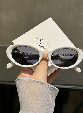 猫眼复古墨镜女潮小脸凹造型