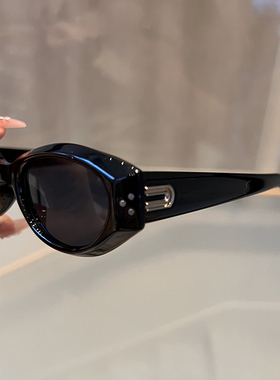 美式复古防紫外线护眼墨镜防晒遮阳复古圆脸百搭辣妹gm太阳眼镜女