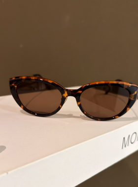 LAOPING猫眼太阳镜女士韩版时尚米色显脸小遮阳防晒防紫外线墨镜