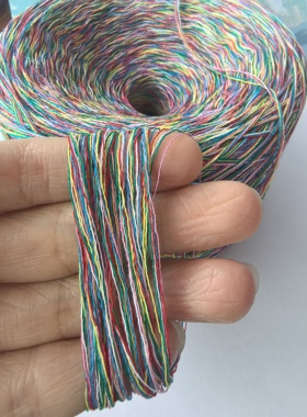 棉麻毛线 花色钩针手编亚麻线手工diy编织中粗钩包挂毯线