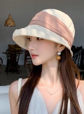 春夏薄款可折叠防晒遮阳帽渔夫帽