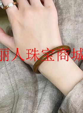 印度老山檀香老料檀木镯子女款檀木圆条贵妃美人镯民族风木质手环