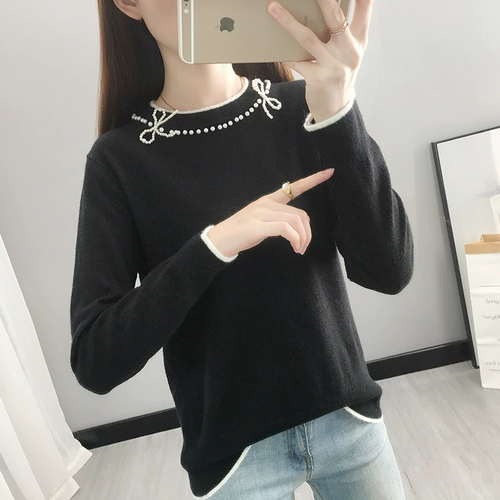 Весенний осенний однотонный лонгслив, приятный телу свитер, в корейском стиле