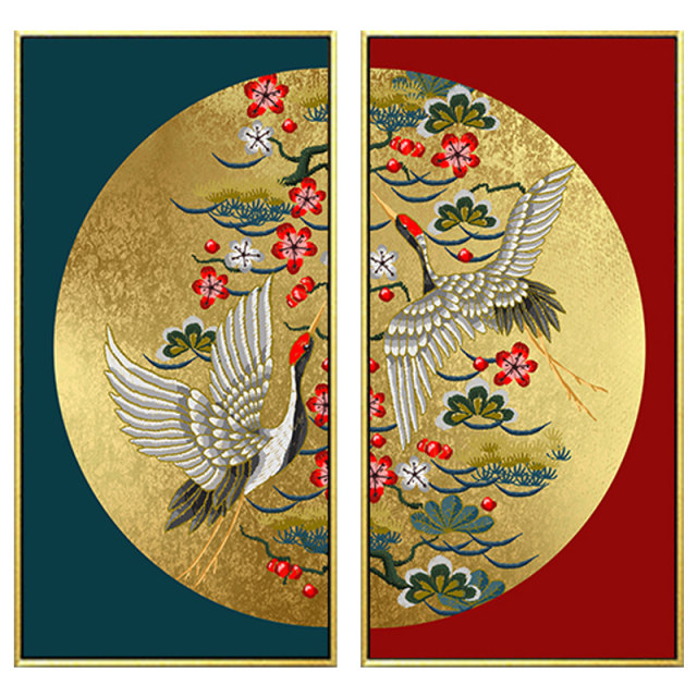 Chinese Style Zen Crane New Chinese Diamond Painting Modern Living Room Entrance Study Room Dining Room