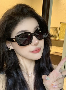 美式复古长方形黑色墨镜窄框小脸小框太阳眼镜女高级感欧美街拍潮
