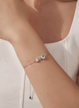 原创幻彩玫瑰切锆石手链浪漫梦幻s925纯银手链