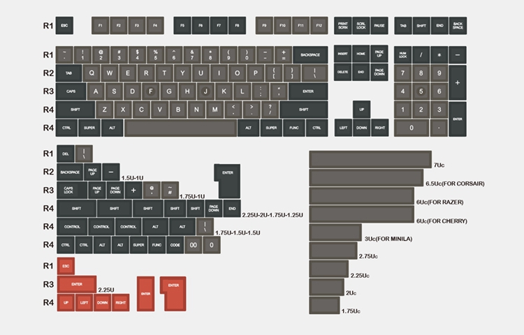 Domikey SA Classic经典Dolch二色成型球帽机械键盘客制化159键 - 图3