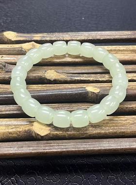 【矿姐家紫霞来了】HR17875 和田玉9*10直切手串绿多样性发一